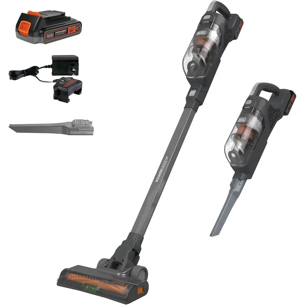 Aspirapolvere Senza Fili 20V MAX, Ideale per Pulizie Domestiche e di Pavimenti in Legno/Tappeti, con Luci LED, Staccabile, Leggero, Ba