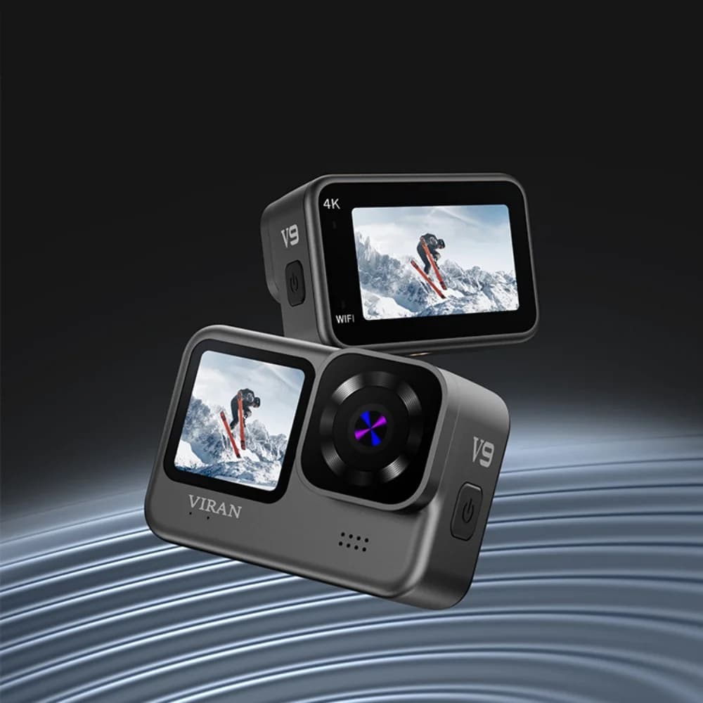 Sports camera V9 5K 4K60FPS WiFi anti-vibrations with remote control, screen and waterproof, ideal for recording sports videos.