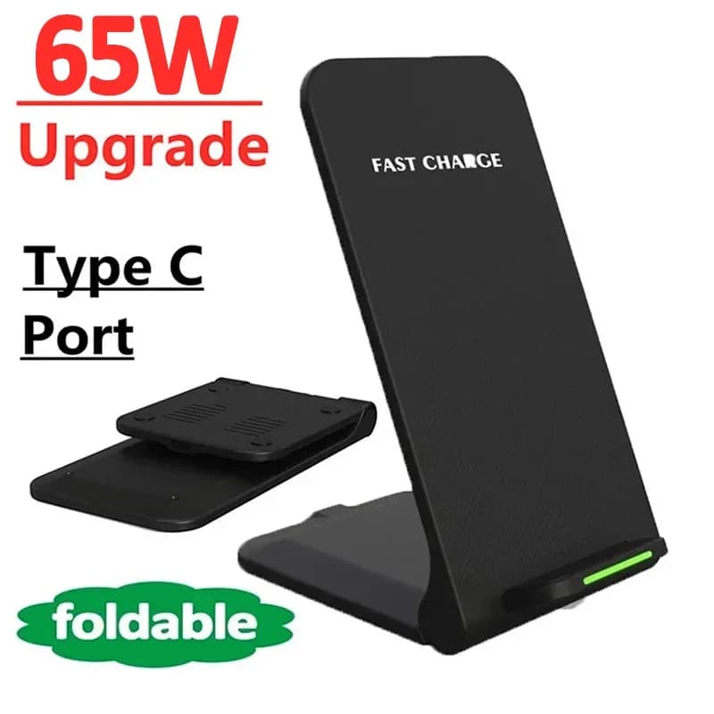 65W Wireless Charger Support for iPhone 15 14 13 12 11 Pro XS Max XR 8 Dock Station Quick Induction Charging Samsung Xiaomi