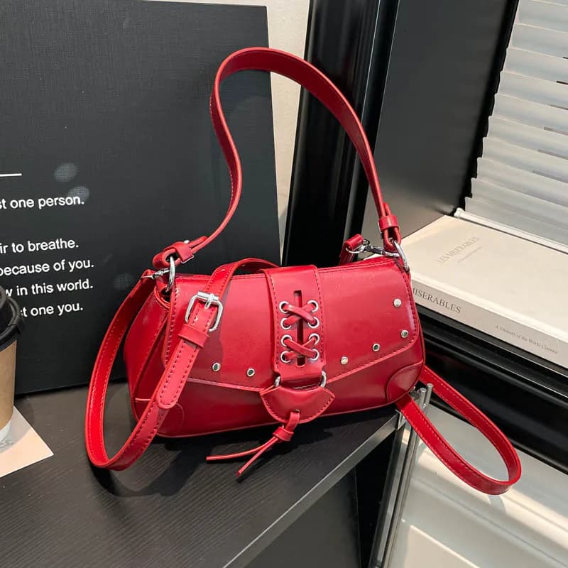 Borsa a Spalla Trendy da Donna, Borsa a Mano in Pelle PU Tinta Unita, Borsa a Tracolla alla Moda da Donna, Pochette a Catena con Patta a Busta