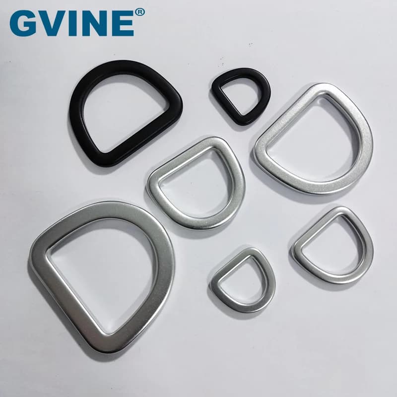 10 Pezzi Anelli a D in Metallo da 15-38mm, Fibbie a D Piatte in Alluminio per Cinghie di Borse, Passanti per Cinture, Collari per Cani, Guinzagli, Corde, Imbracature, Chiusure per Zaini