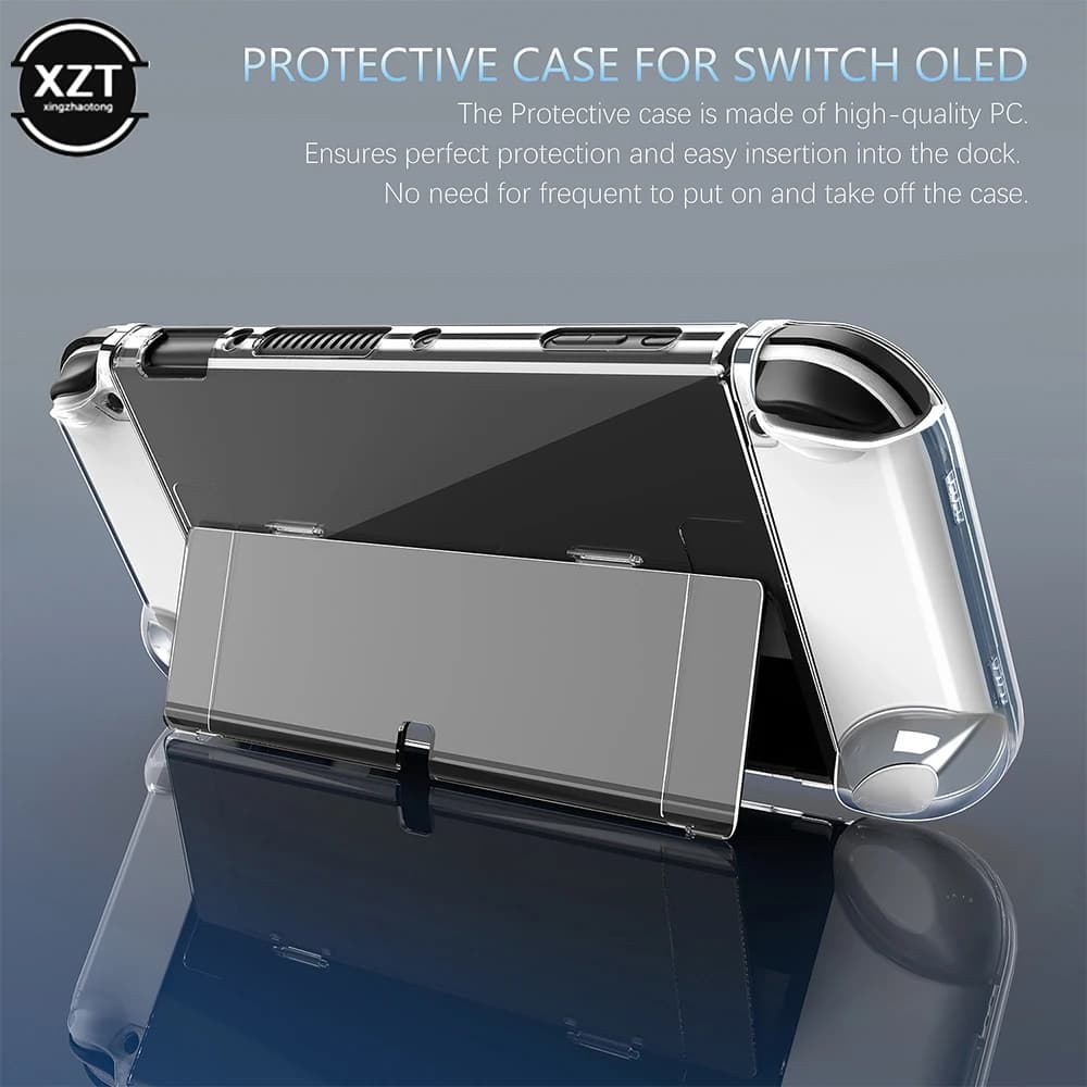 Custodia trasparente Custodia protettiva in cristallo per Nintendo Switch Custodia rigida trasparente OLED dockable per accessorio console Switch OLED