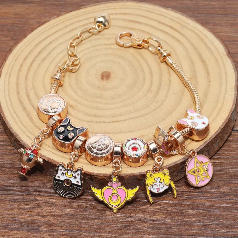 Anime Peripheral Cute Girl Bracelet Charms Bracelets Women Pendant Beads Bangles Cospaly Props Chains for Women Girl Gift