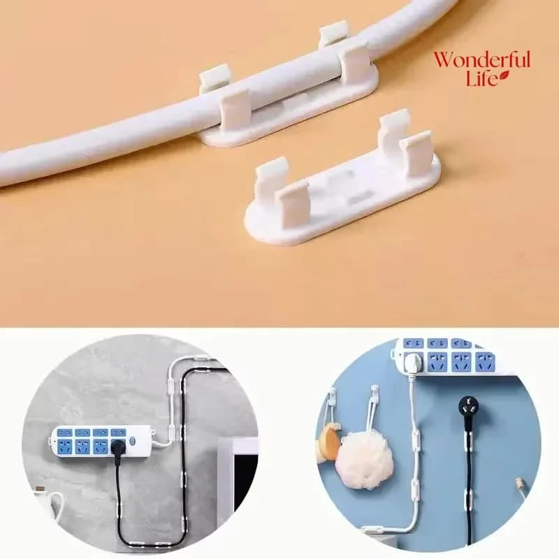 Clip per la gestione dei cavi regolabili da 24 pezzi, clip adesive per cavi, supporto per cavi per TV, PC, sotto la scrivania, a parete F1810-fro