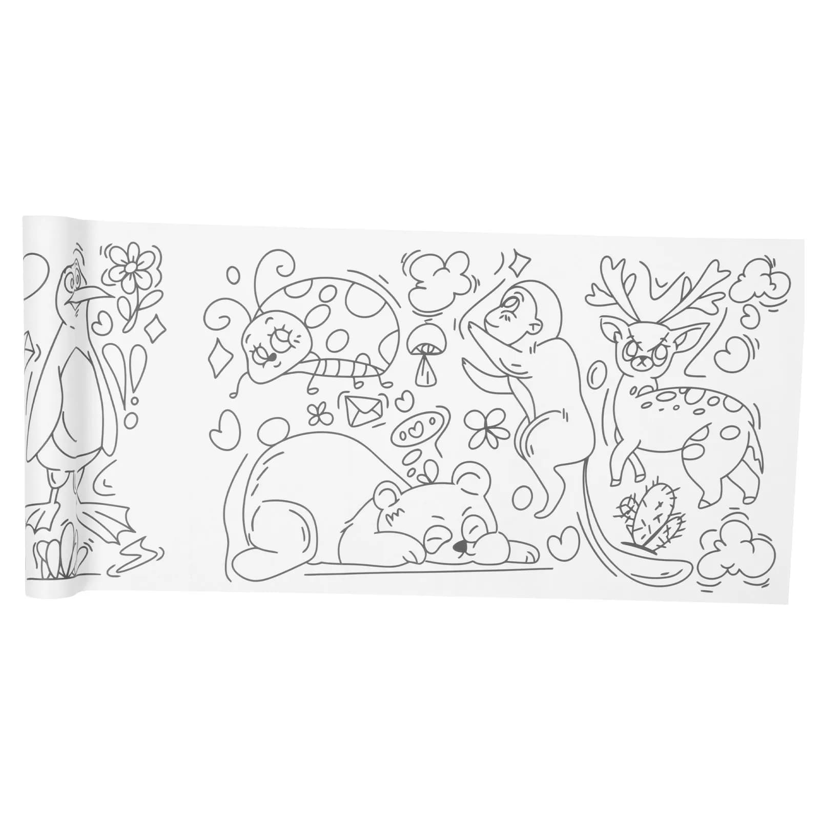 1 Roll Giant Children Coloring Poster Adhesive Wall Painting Paper Roll for Kids Drawing Sketching Graffiti DIY Art Project Hand