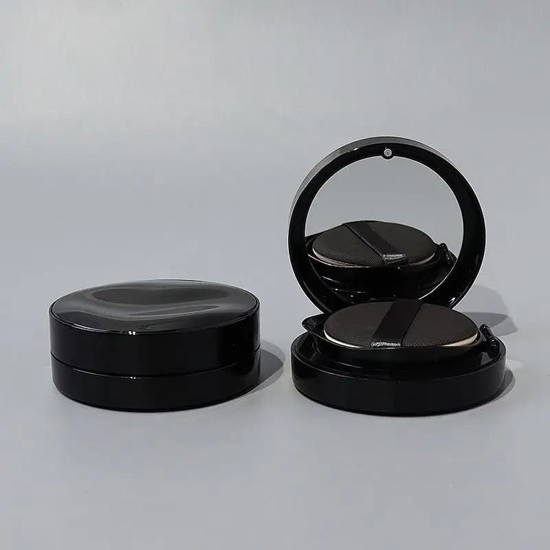 Contenitore Vuoto per Cuscinetto d'Aria da 13g con Spugna e Specchio, Custodia Cosmetica Portatile per BB Cream e Fondotinta