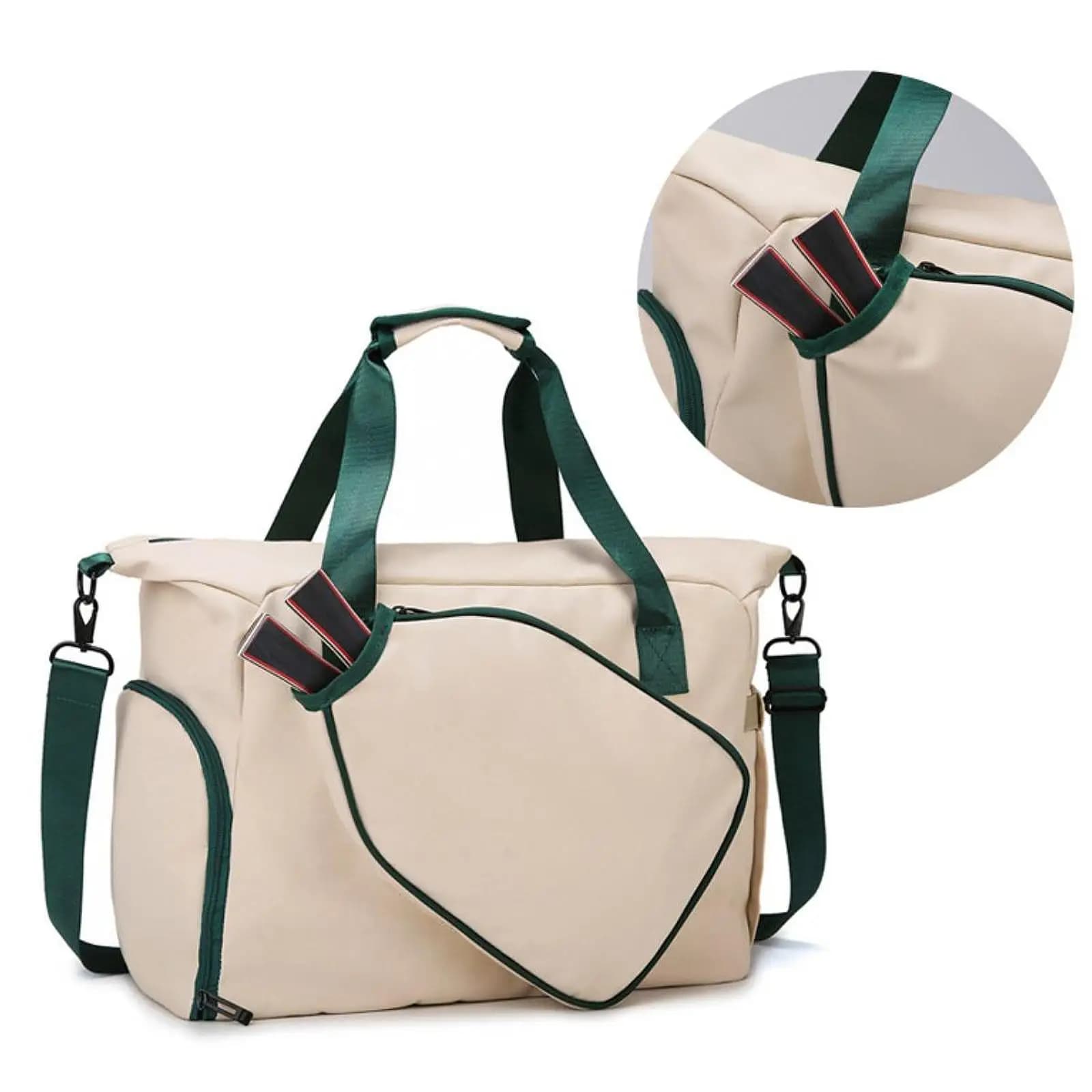 Transport bag for pickleball, compact case with tennis hinge, travel bag for beginners
