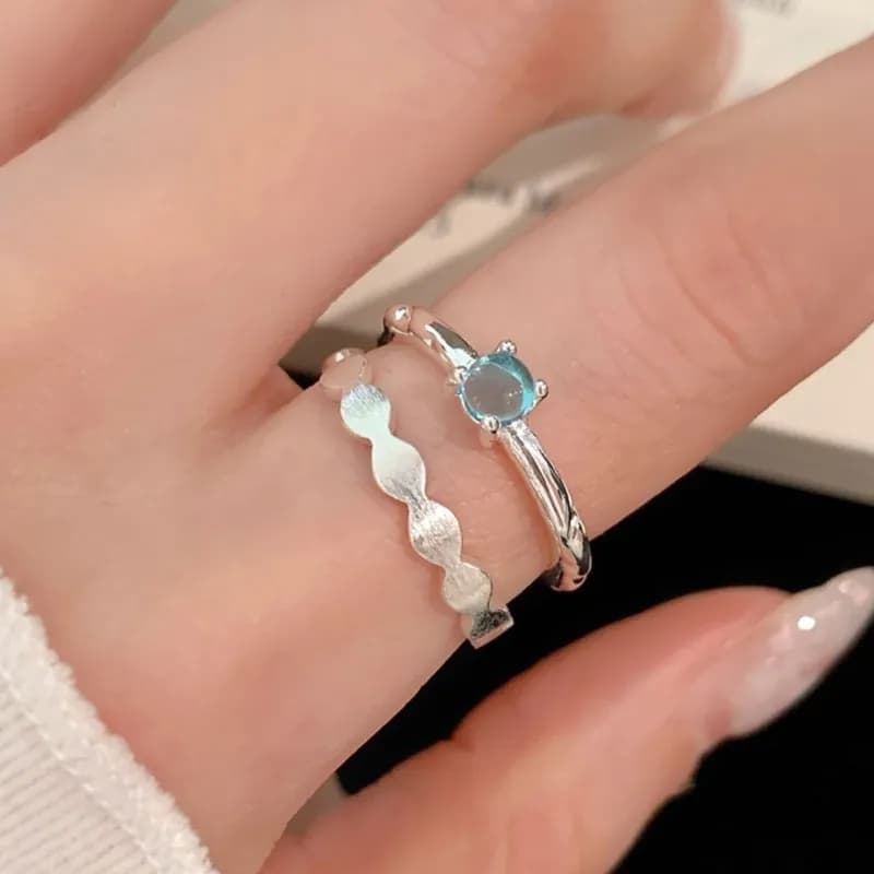 VENTFILLE Anello sottile in argento sterling 925 con zirconi per donna, minimalista, versatile, estetico, elegante, regalo di gioielli, dropshipping