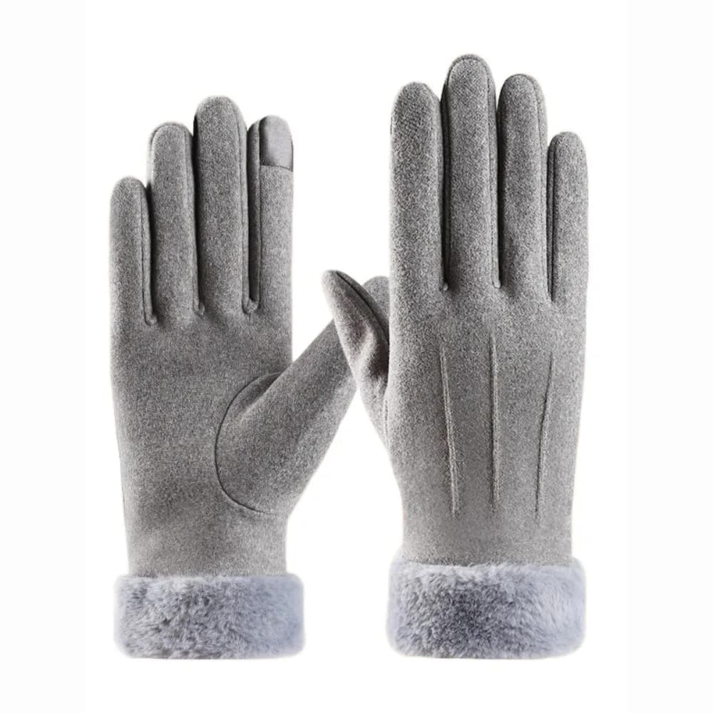 Guanti invernali caldi e spessi Guanti in pelle scamosciata Guanti da ciclismo sportivi Lady