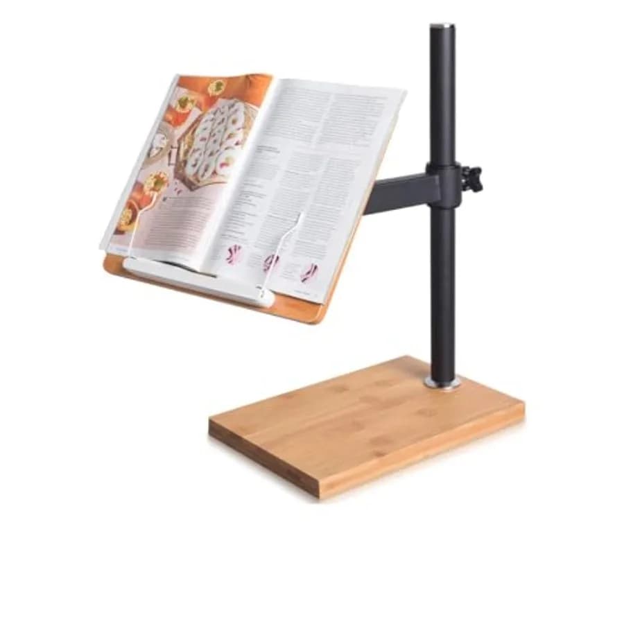 Supporto per Libri Regolabile per Lettura, Supporto Ergonomico da Scrivania con Regolazione di Altezza e Angolazione, Robusto Supporto per Libri di Testo