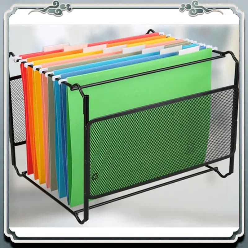 Premium 3X A4 Scatola portaoggetti per file in metallo a rete Scatola per cartelle di file sospese Portaoggetti da scrivania Portaoggetti per scaffale per ufficio domestico