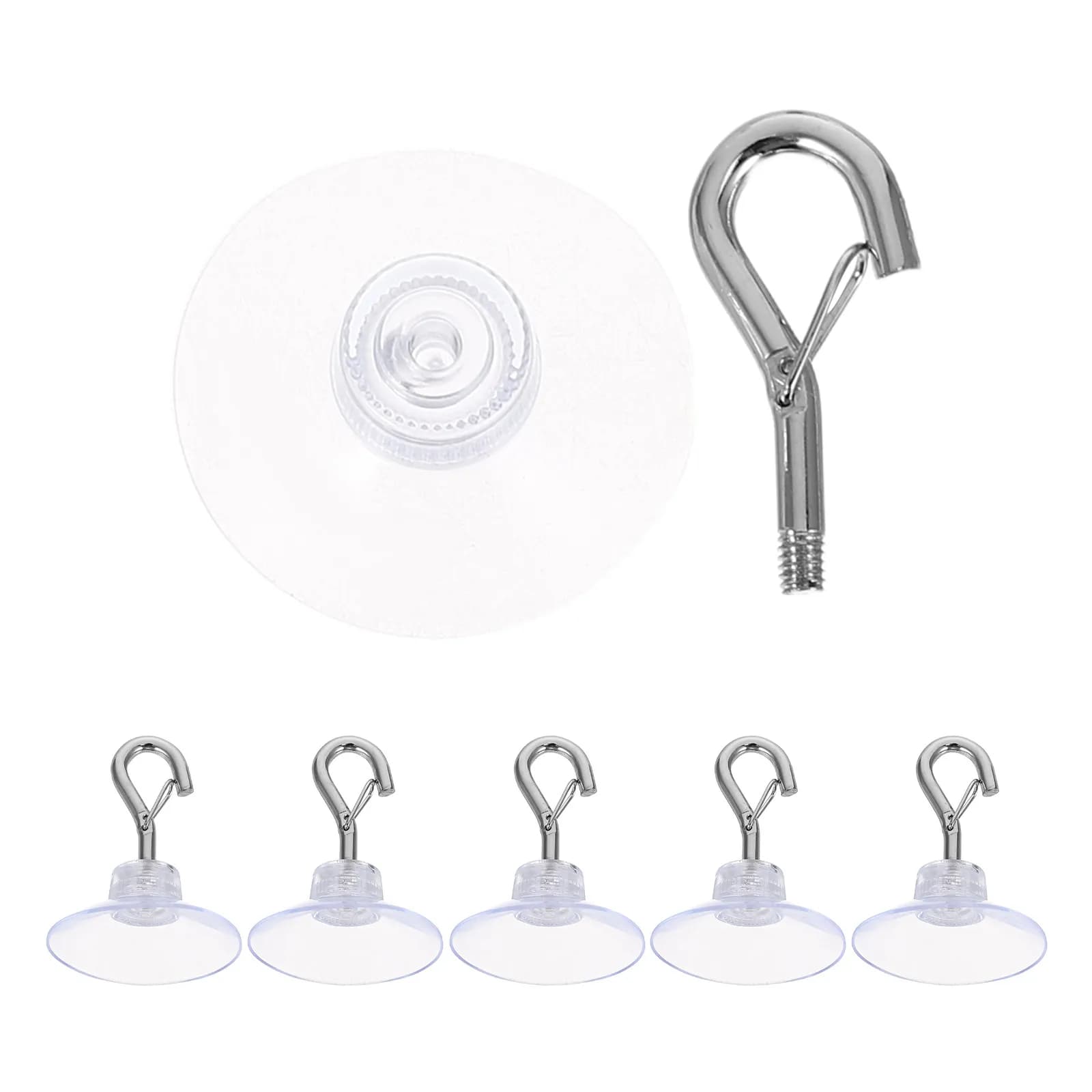 6 Pezzi Ganci a Ventosa Trasparenti Riutilizzabili per Soffitto, Resistenti e Senza Danni, per Appendere Luci a Sospensione, Piante, Decorazioni per Feste