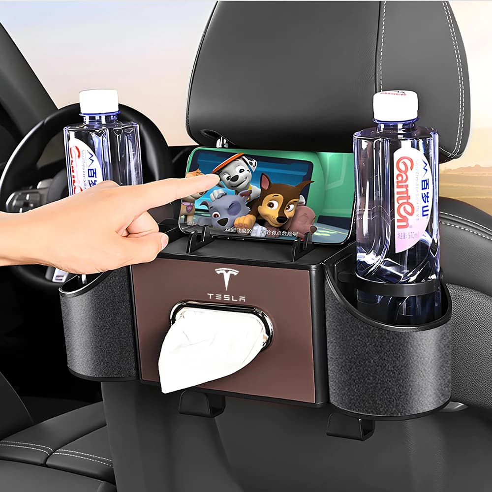 Multi-function Car Seat Storage Box Water Cup Mobile Phone Holder Accessories For Tesla Model 3 Model S Model X Y hub center cap