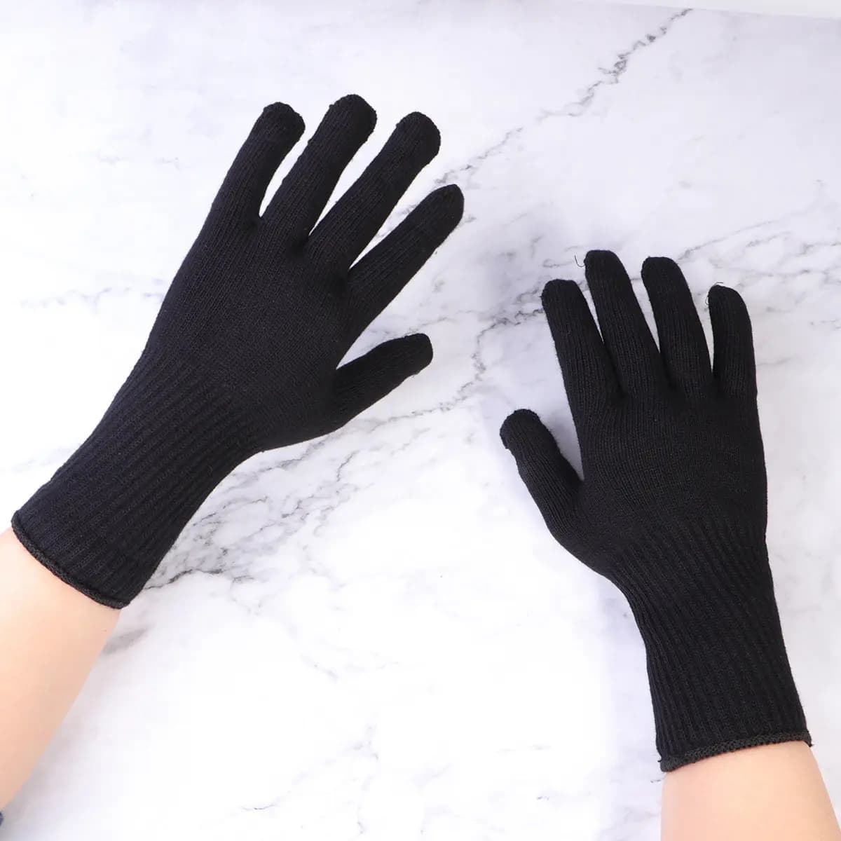 2 Paia di Guanti Anti-scottatura Resistente al Calore per Arricciacapelli, Piastra, Ferro per Capelli, Hair dryer, with Extended Dust Protection