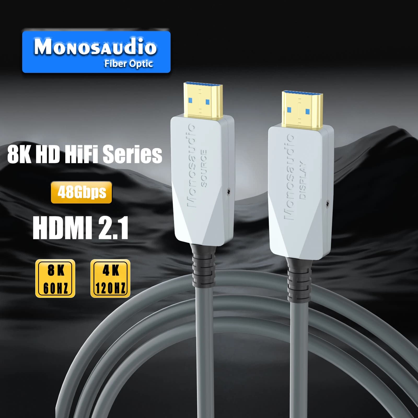Monosaudio 48Gbps HDMI 2.1 Cable 8K/60Hz For PS5 Xiaomi TV Box Bluetooth Speaker OFC Audio Cable Video Cord Graphics card cable