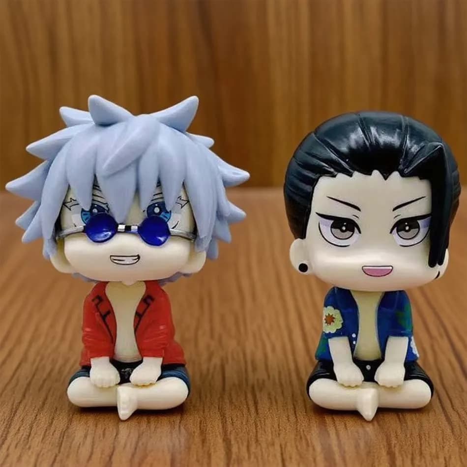 Anime JJK Figure Geto Suguru look up figure Q edition Satoru Gojo figure geto and gojo Action Figure Sitting pose Model Toy Gift