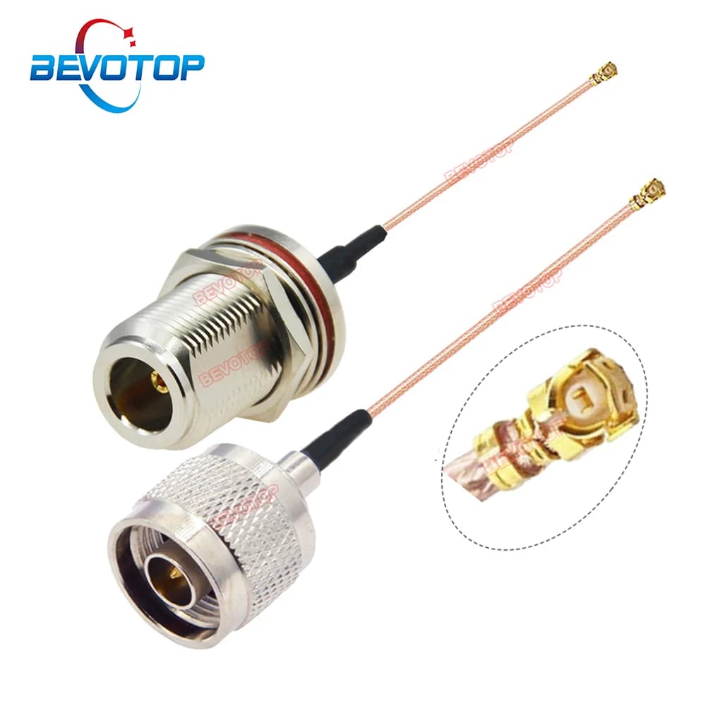 5PCS/LOT N Male / Waterproof N Female Bulkhead to RF1 Female Jack RG178 Pigtail Mini PCI WIFI WLAN Antenna Extension Cable