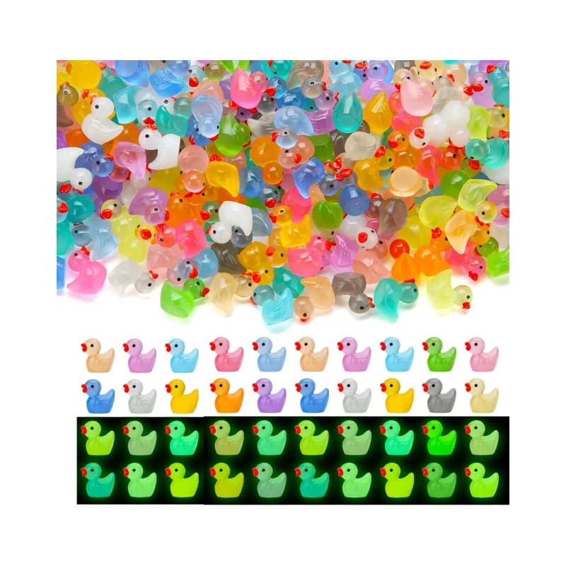 50/100PCS Luminoso Mini Anatre In Resina Piccolo Bagliore Nel Duro Anatra Micro Giardino Paesaggio Piante In Vaso Decorazione Artigianato regali