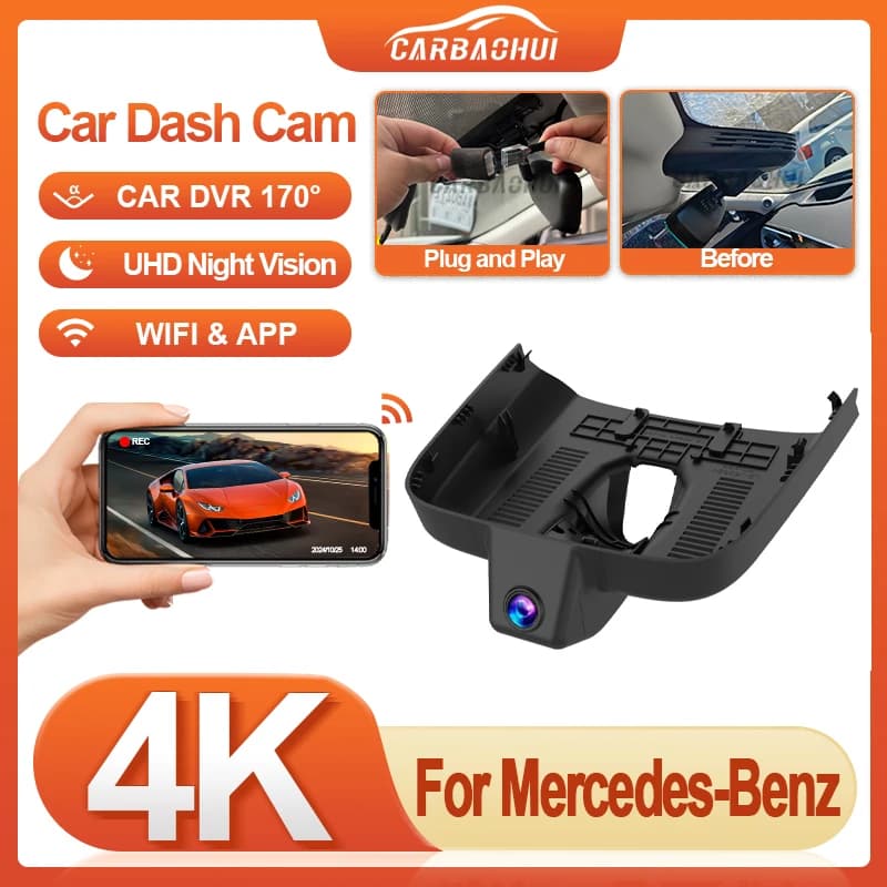 Dashcam DVR for 4K 2160P cars for Smart # 1 2022 2023 2024 2025, Dash Cam Plug and Play for cars, car camera for Mercedes Benz Smart 1
