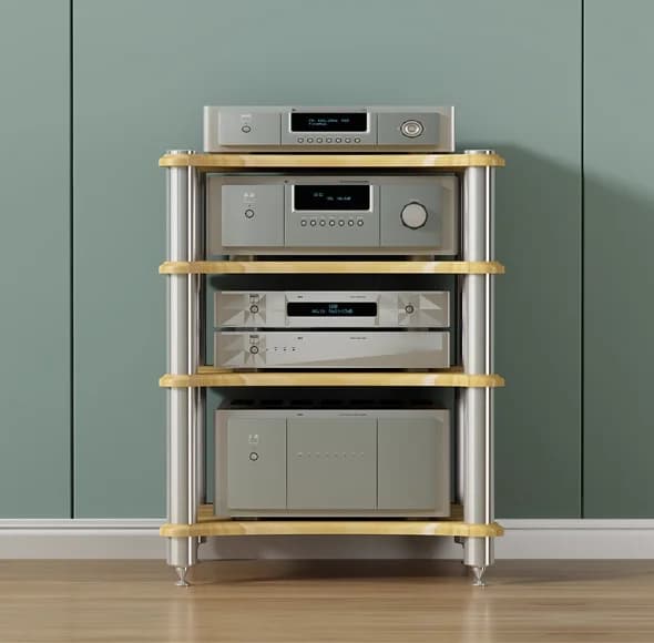 Solid wood metal frame multifunctional layered cabinet, amplifier rack, TV cabinet, storage CD speaker rack