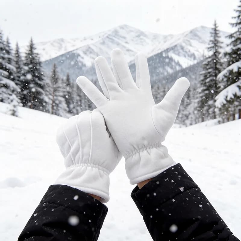Guanti Invernali Imbottiti per Uomo e Donna, Guanti Termici Super Caldi in Cotone Bianco, Guanti da Lavoro e Ciclismo, Mittoni Trapuntati