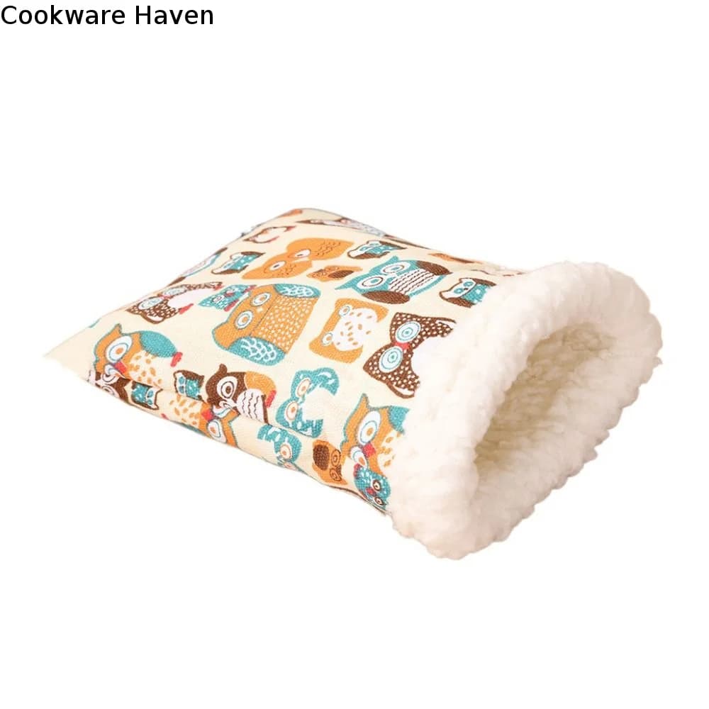 Cute Pocket Hamster Cotton Nest Pocket Shape Warm Pocket Pet Carriers Bag Fleece/Canvas Soft Warm Hamster Bed
