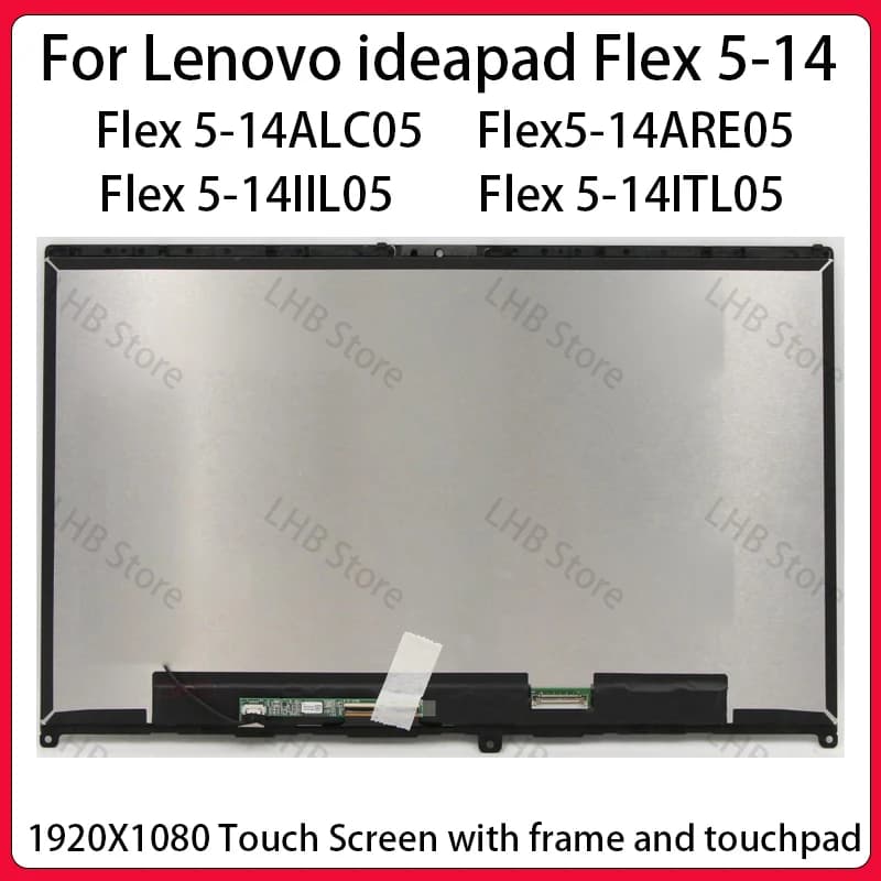 Schermo Touch da 14 Pollici per Lenovo Ideapad Flex 5-14ALC05 14ARE05 14IIL05 14ITL05 Display LCD Digitalizzatore+Con Telaio Assemblato Sostitutivo