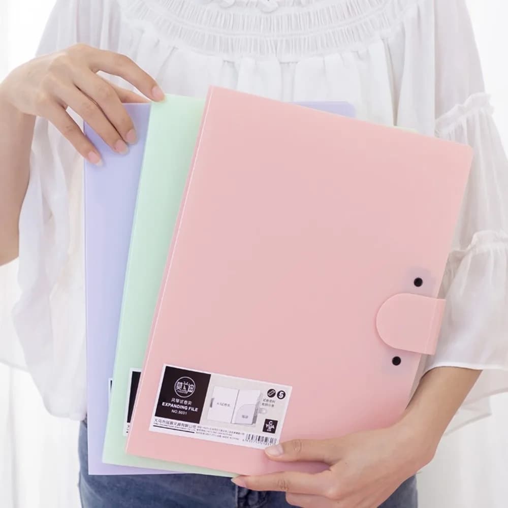 Cartella di file A4 Borsa per documenti multifunzionale semplice Organizzatore di raccolta di lavoro Libretto di archiviazione di carta di prova Forniture per studenti per ufficio