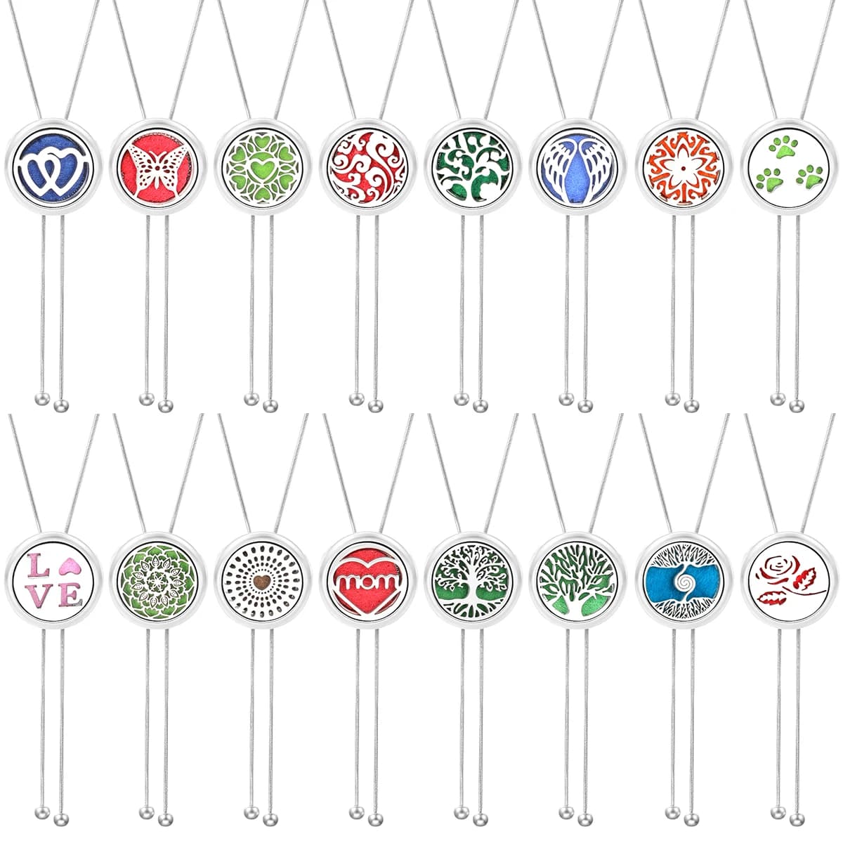 Insert Gasket Aromatherapy Pad Perfume Locket Adjustable Snake Chain Stainless Steel Tassel Necklace Diffuser Pendant Jewelry