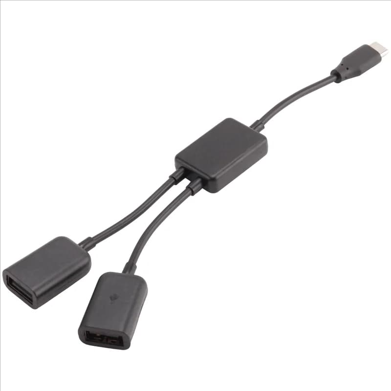 5X Tipo C OTG USB maschio a doppia ricarica OTG femmina 2.0 Cavo HUB a 2 porte Y Splitter-Y47A
