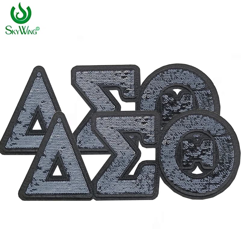 Greco DST Sororirt All Black Delta Sigma Theta numero 1913 doppio feltro paillettes ricamato ferro su toppa per giacca con cappuccio