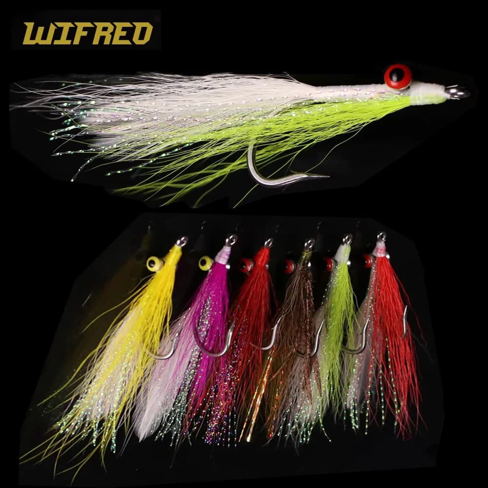 Wifreo 3pcs/6pcs Bucktail Clouser Minnow Streamer Flies Baitfish Trout Bass Steelhead Saltwater Freshwater Fishing Lure Baits