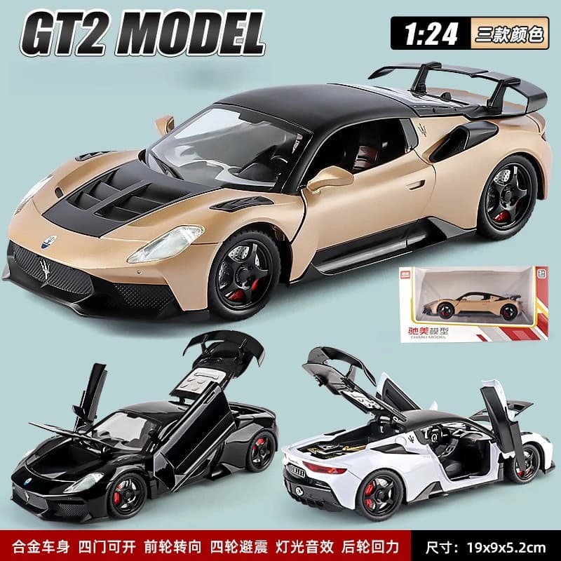1:24 Martha GT2 Die-Cast Alloy Toy Car Model Has Various Functions Collection Decoration Miniature Cars Children's Toys Gift
