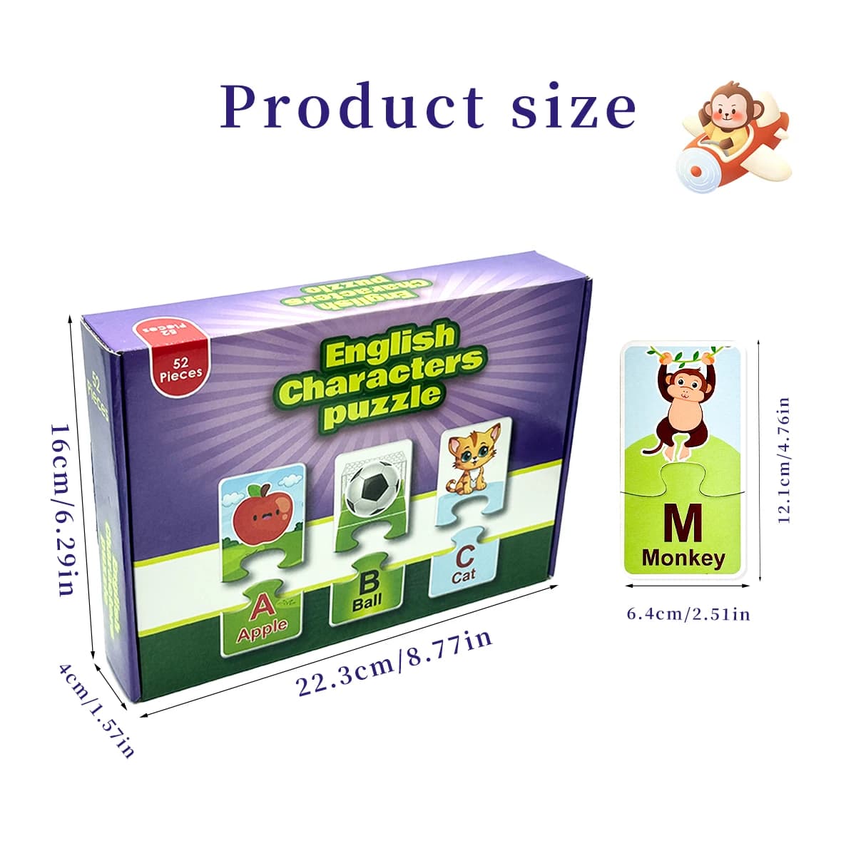 Alphabet Matching Puzzle Cards Toddlers A-Z With Vivid Pictures 52 Pieces Educational Flashcards For Preschool English Learning