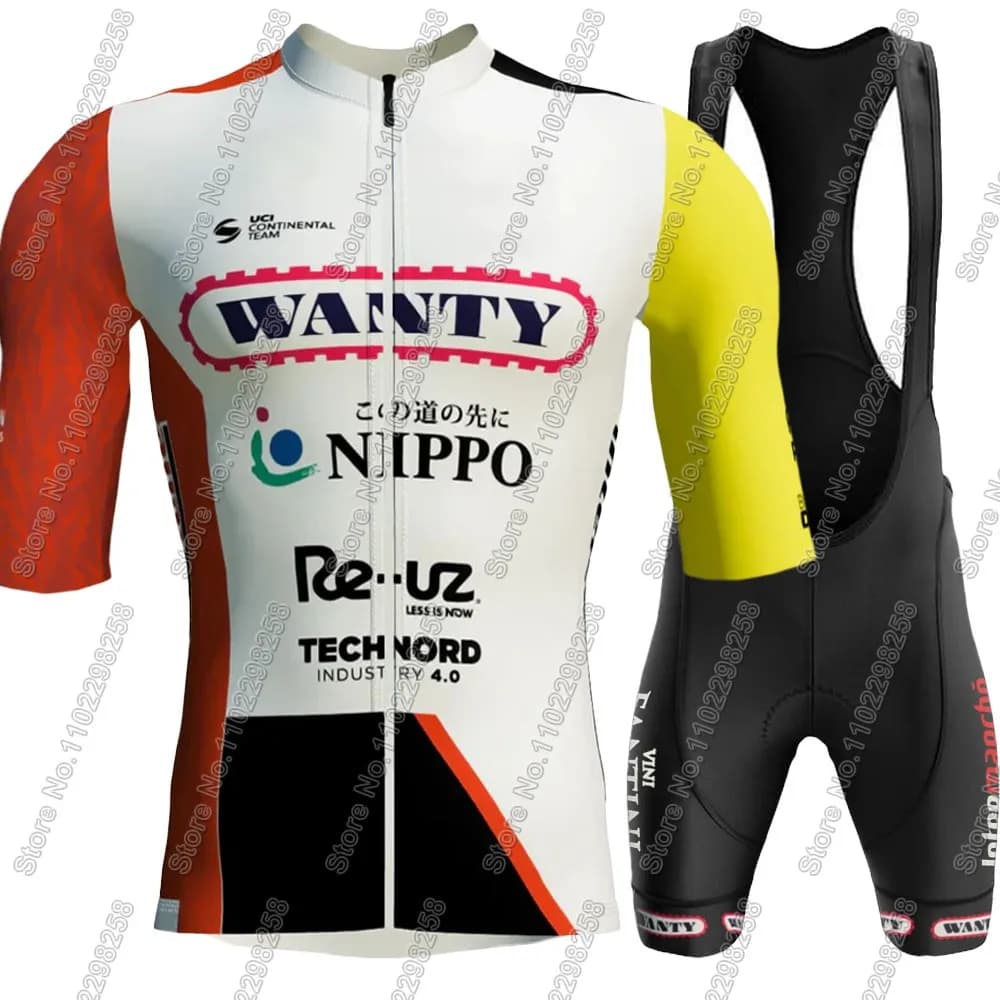 Wanty Pro Team Maglia da ciclismo 2025 Set Pantaloncini da uomo Manica Abbigliamento da uomo Tuta MTB Pantaloncini da bici da strada Abbigliamento con bretelle Uniforme Ropa Maillot