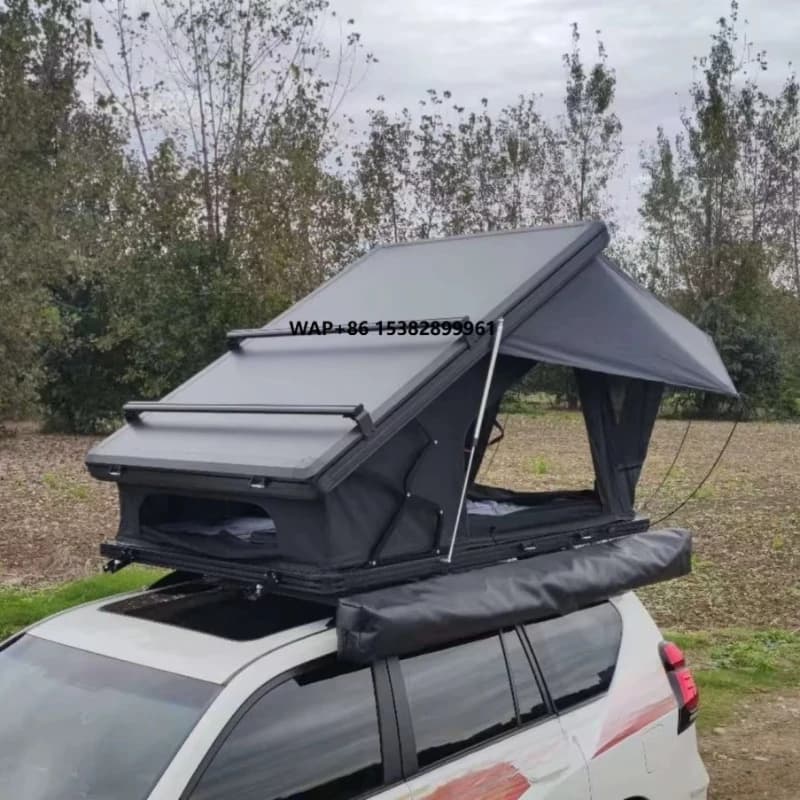 Tenda da Tetto Rigida in Alluminio 2-3 Posti con Cerniera a X, Nuovo Stile 2025, Apertura Automatica Rapida Quattro Stagioni