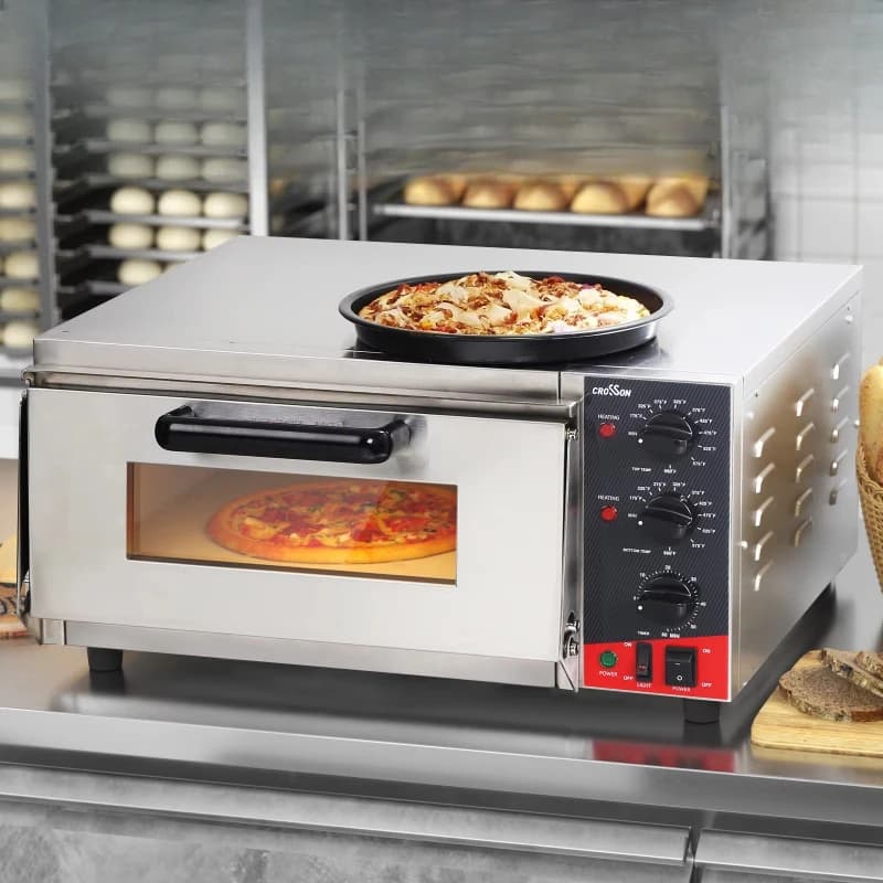 Forno elettrico professionale per pizza CPO-160 con superficie di cottura 400x400 mm in argilla refrattaria per pizza