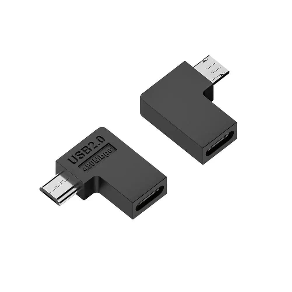 Adattatore da femmina a Micro maschio USB2.0 ad angolo di tipo C a forma di U adattatore convertitore femmina USB-C per telefono Android