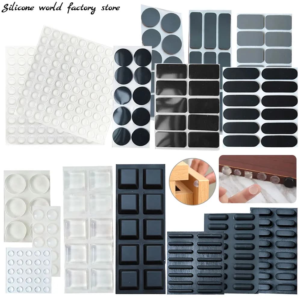 SW Silicone autoadesivo anti-collisione pad fermaporta smorzatore buffer insonorizzazione mobili cuscino antiscivolo spugna tappetino