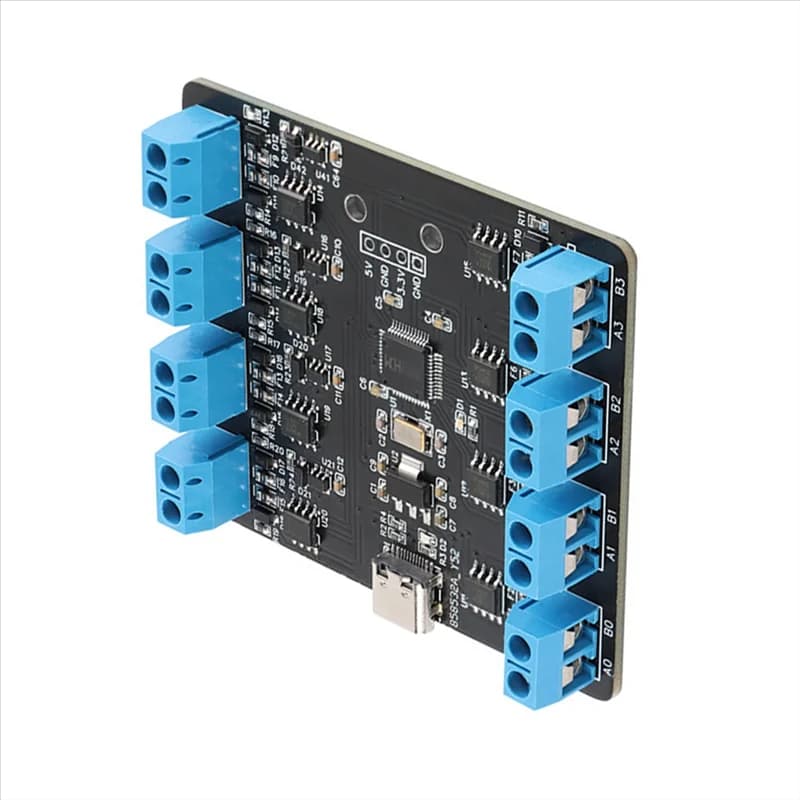 Scheda seriale RS485 da USB a 8 vie Scheda seriale RS485 da tipo C a 8 vie Modulo RS485 hub Uart multicanale