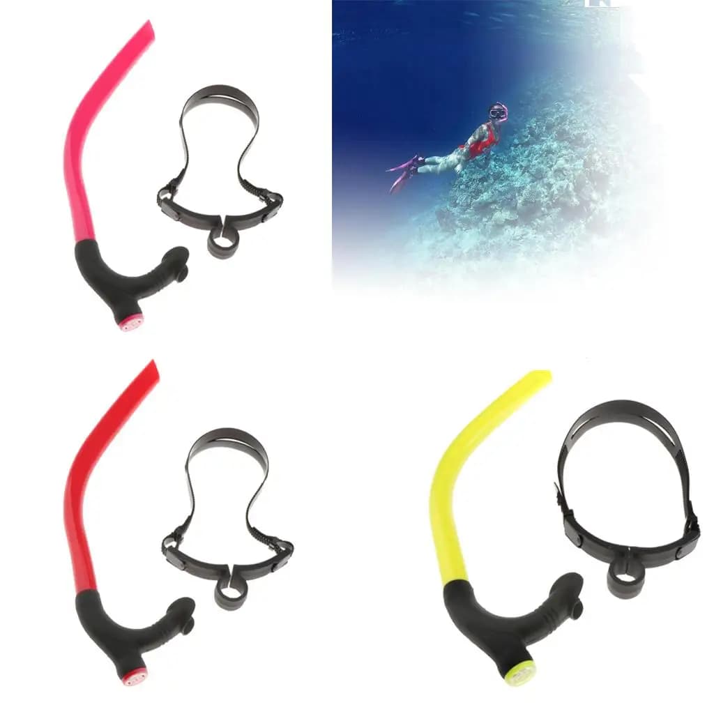Professional Swimming Snorkel Silicone Head Strap Snorkel Tube Front Snorkel for Swimming Snorkeling Training