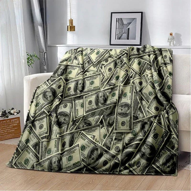 Dollar Euro Money Pattern coperta morbida in peluche, coperta in flanella, coperta per soggiorno, camera da letto, divano, copertura per Picnic