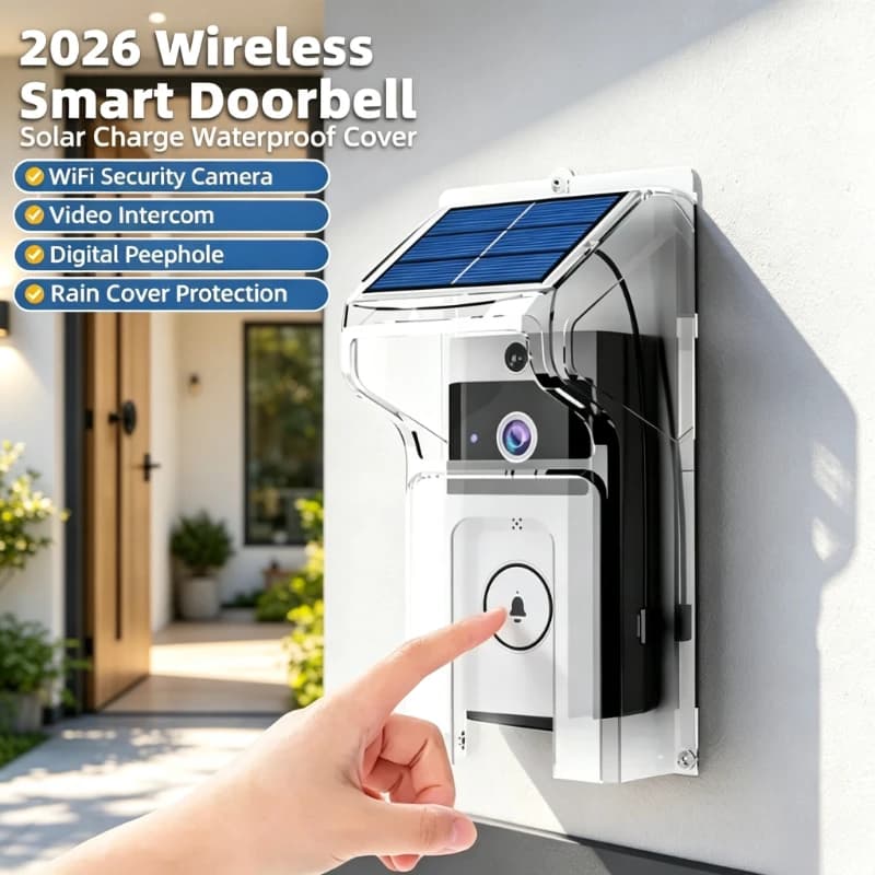 Wireless Solar Smart Doorbell WiFi Waterproof Security Camera Video Intercom Digital Peephole