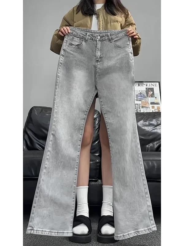 Men's jeans size 300 Pounds, straight tube pants, American retro style, spring and autumn, durable and wear resistant