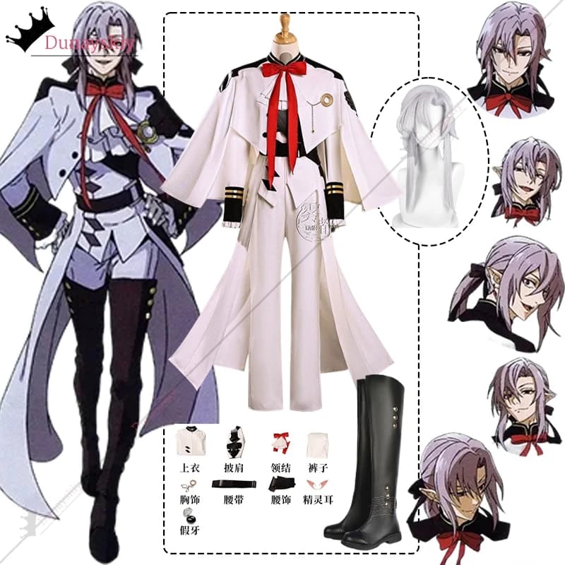 Anime Ferid Bathory Costumi Cosplay Anime Serafino della Fine Mantello Top Cappotto Uniforme Da Combattimento Costume Di Natale donna Carnevale Tuta