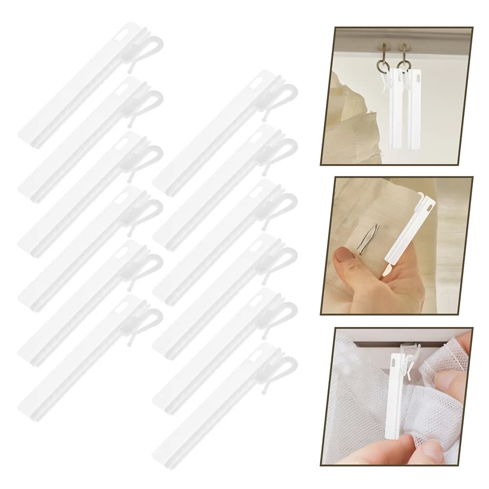 Gancio di regolazione per tende da 25 pezzi Accessori universali Ganci per appendere Gancio in plastica con clip per porta di casa per tende