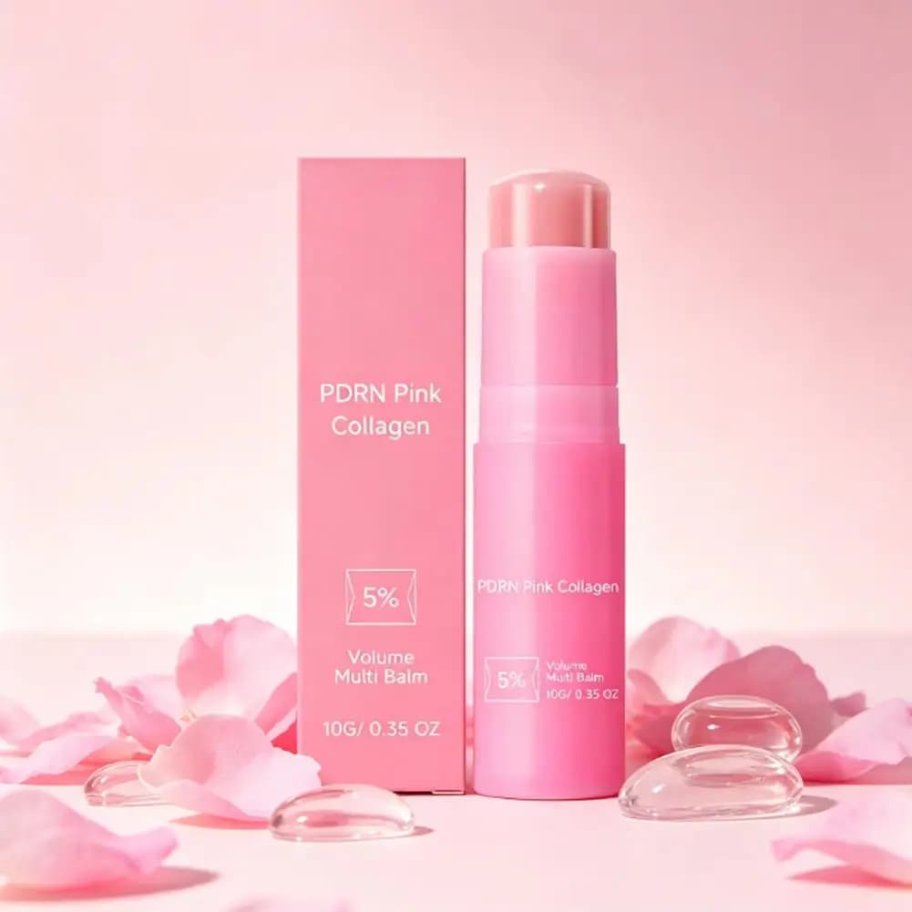 PDRN Pink Collagen Multi Balm - 24h Lock In Moisture Natural Plant Extracts Improve Dullness And Roughness For Face, Eye & Lip