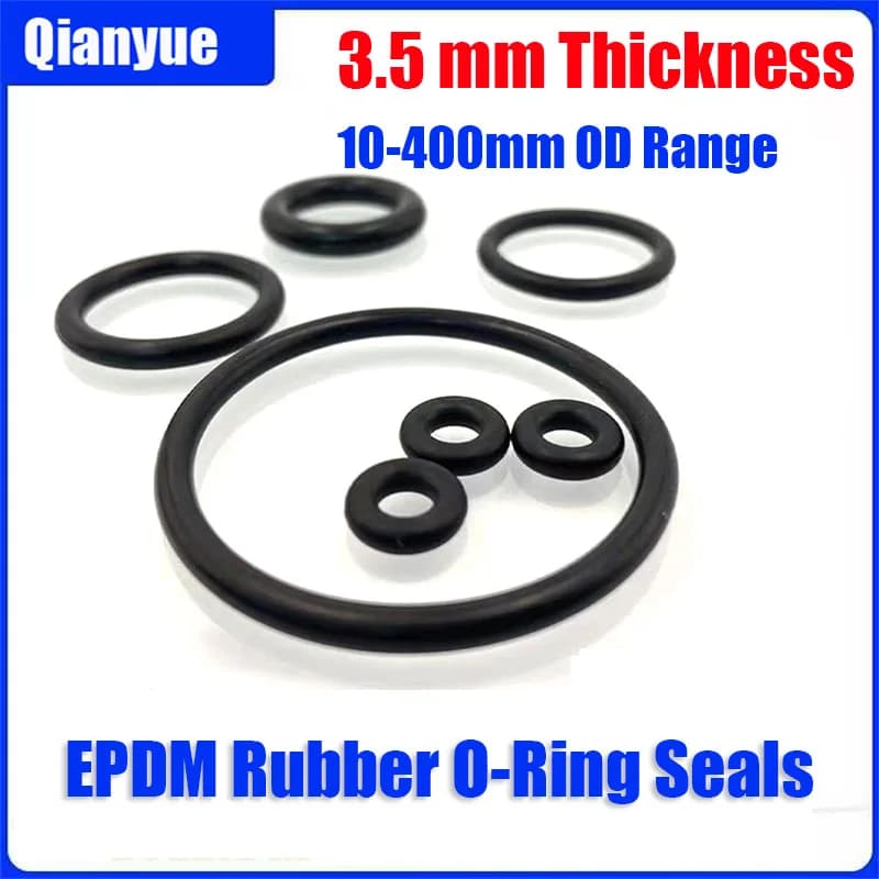 EPDM rubber O-ring (transverse 3.5 mm section, 10-400 mm outer diameter, chemical and high temperature resistant, for harsh environments)
