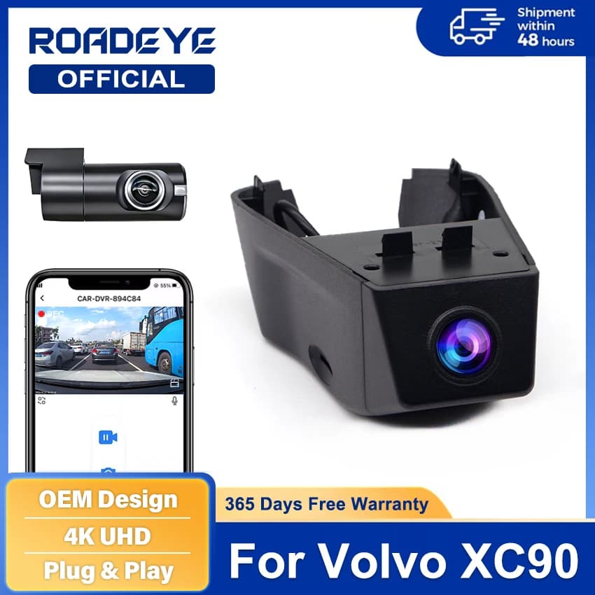 Plug and Play 4K Dash Cam per Auto Registratore Dashcam WIFI Auto Dvr Dispositivi di Registrazione Accessorie Per Volvo XC90 2015-2024