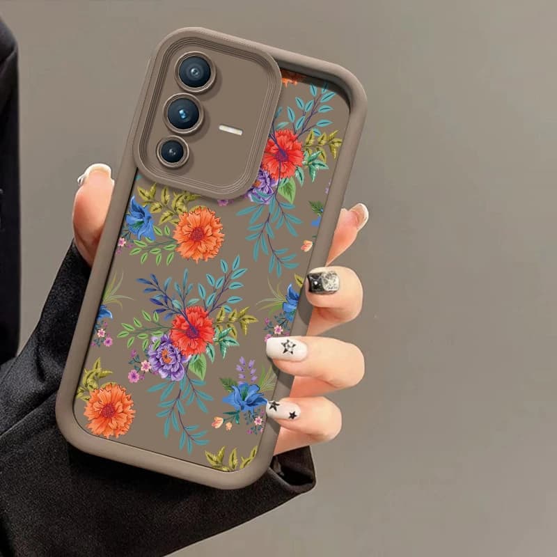 Cover per telefono con pittura floreale per Vivo V60 V50 V40 Pro V27 V25 V23 V23E V20 Pro V30 SE V30E V29E Cover in silicone opaco antiurto